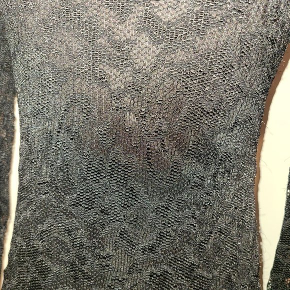 made2envy Lace Open Back 'Nude' See Through Bodycon Mini Dress (L, Black) - Picture 2 of 3